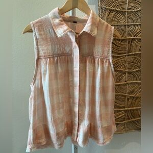 FREE PEOPLE Hey There Sunrise Button Down